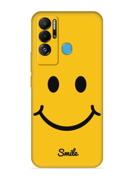 Yellow Smiley Embossed Soft Silicone Case for Tecno Pova Neo Zapvi