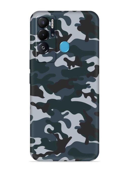 Dark Blue Army Military Art Embossed Soft Silicone Case for Tecno Pova Neo Zapvi