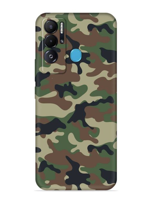 Army Military Camouflage Dark Green Embossed Soft Silicone Case for Tecno Pova Neo Zapvi