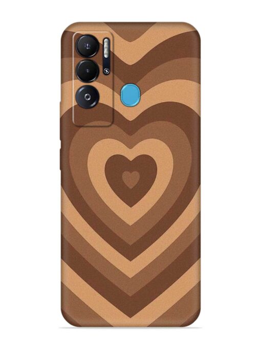 Brown Heart Embossed Soft Silicone Case for Tecno Pova Neo Zapvi