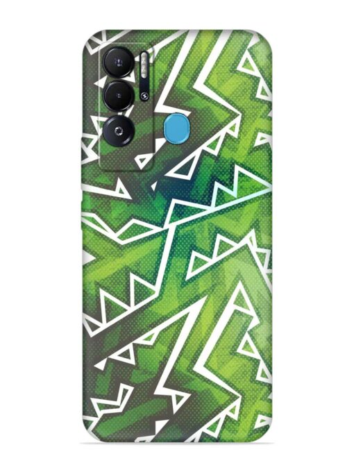 Green Graffiti Seamless Embossed Soft Silicone Case for Tecno Pova Neo Zapvi