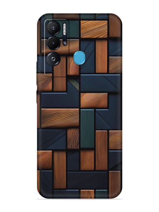 Wooden Background Cubes Embossed Soft Silicone Case for Tecno Pova Neo