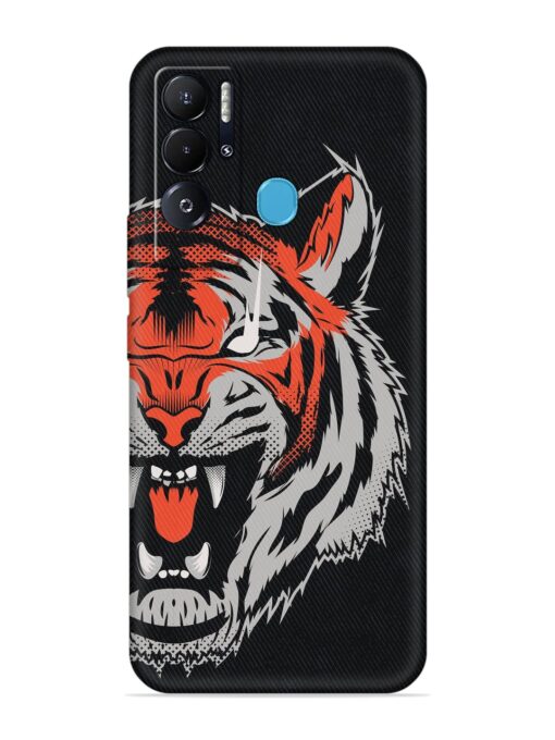 Tiger Aggression Embossed Soft Silicone Case for Tecno Pova Neo Zapvi