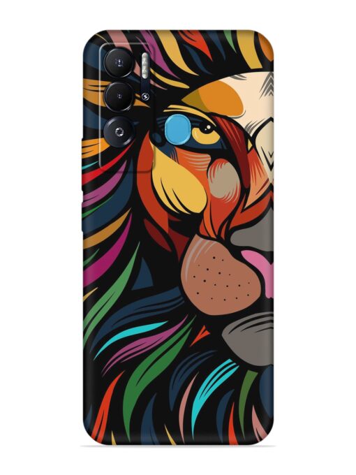 Trippy Lion Art Embossed Soft Silicone Case for Tecno Pova Neo