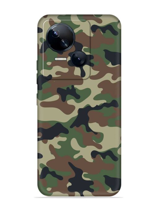 Army Military Camouflage Dark Green Embossed Soft Silicone Case for Tecno Spark 10 (5G)