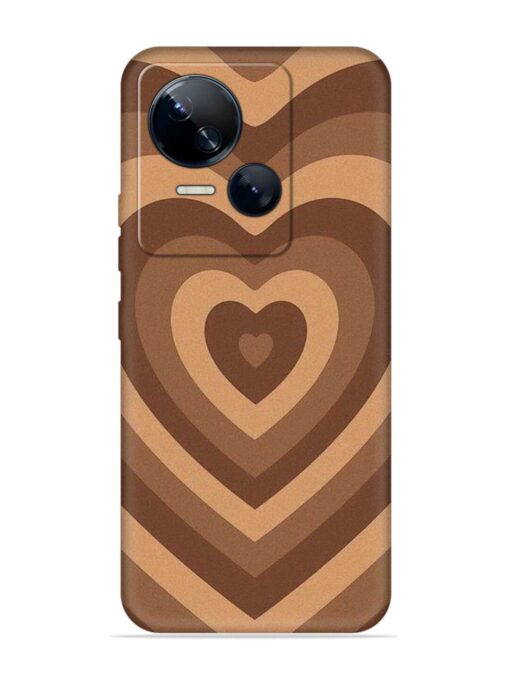 Brown Heart Embossed Soft Silicone Case for Tecno Spark 10 (5G)