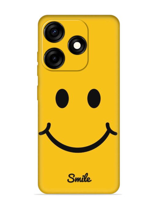 Yellow Smiley Embossed Soft Silicone Case for Tecno Spark 10C