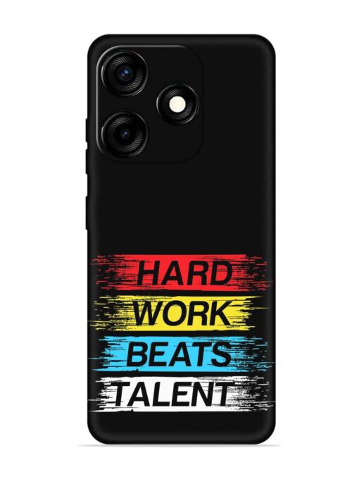 Hard Work Beats Embossed Soft Silicone Case for Tecno Spark 10C