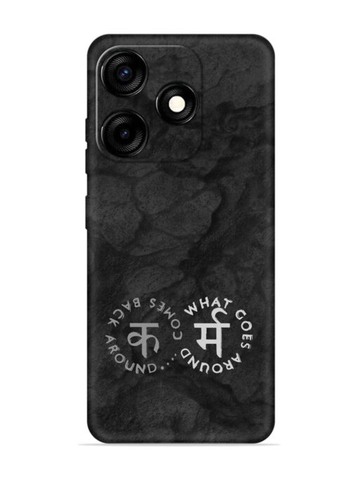 Karma Hindi Word Embossed Soft Silicone Case for Tecno Spark 10C