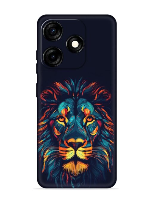 Colorful Lion Embossed Soft Silicone Case for Tecno Spark 10C