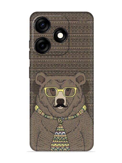 Grizzly Bear Embossed Soft Silicone Case for Tecno Spark 10C