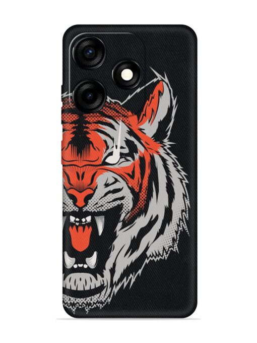 Tiger Aggression Embossed Soft Silicone Case for Tecno Spark 10C Zapvi