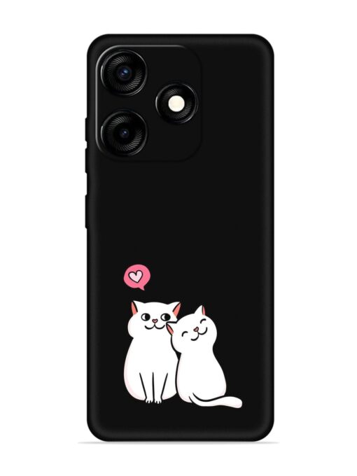 Cute Loving Cats Embossed Soft Silicone Case for Tecno Spark 10C