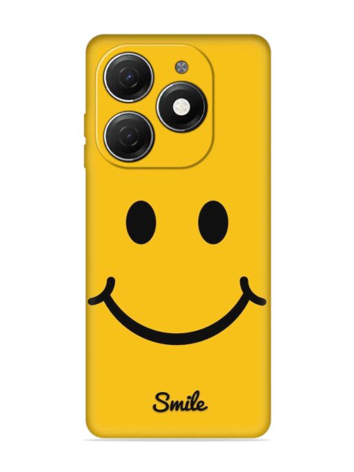 Yellow Smiley Embossed Soft Silicone Case for Tecno Spark 20 Zapvi