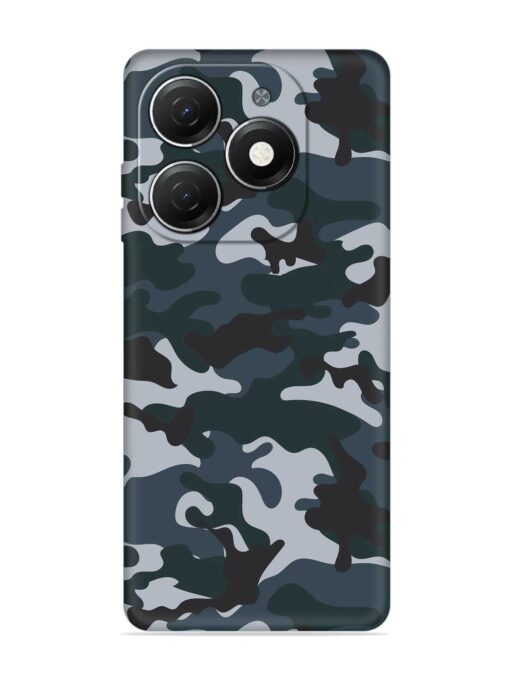 Dark Blue Army Military Art Embossed Soft Silicone Case for Tecno Spark 20 Zapvi