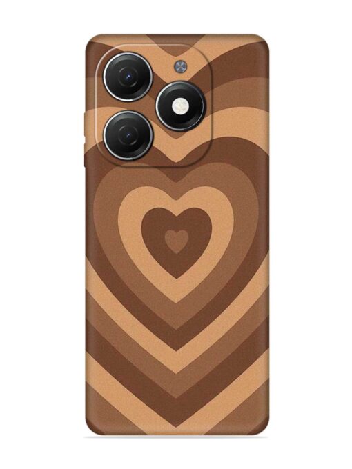 Brown Heart Embossed Soft Silicone Case for Tecno Spark 20