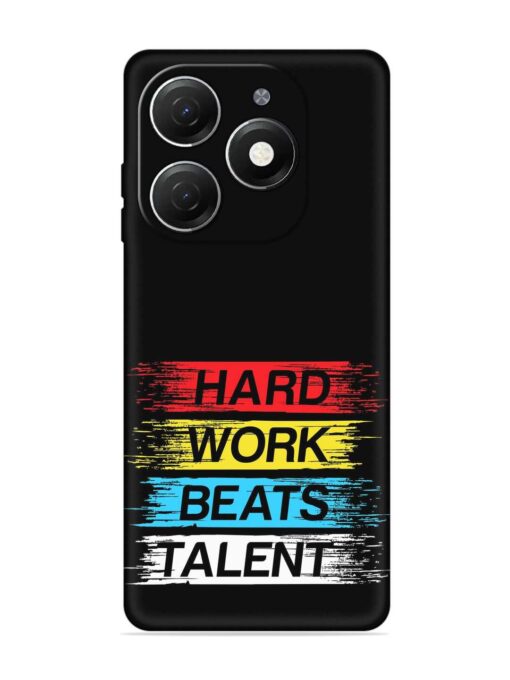 Hard Work Beats Embossed Soft Silicone Case for Tecno Spark 20