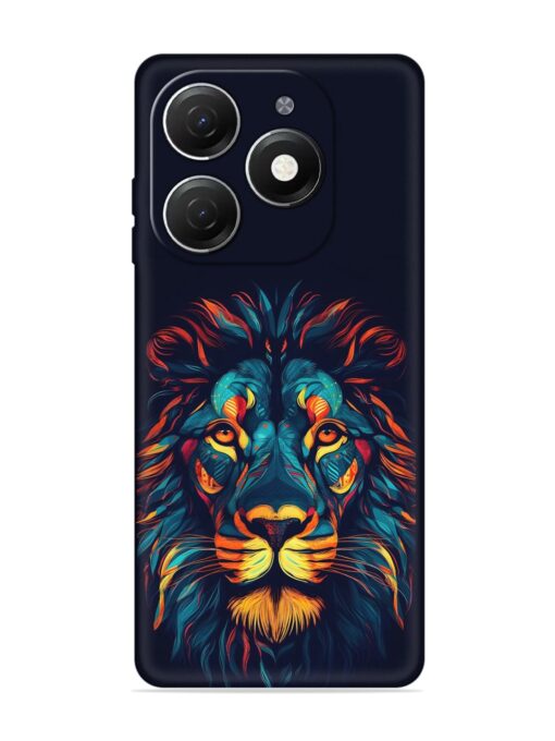 Colorful Lion Embossed Soft Silicone Case for Tecno Spark 20