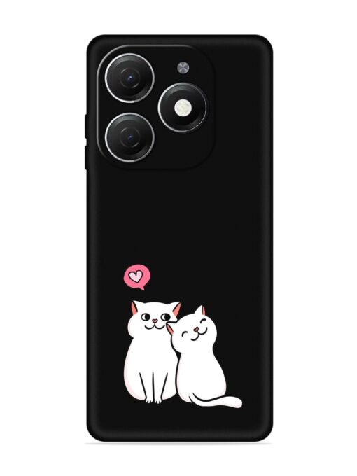 Cute Loving Cats Embossed Soft Silicone Case for Tecno Spark 20