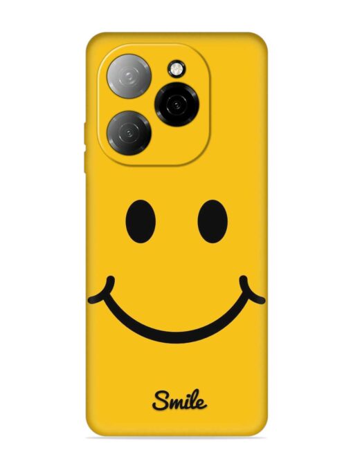 Yellow Smiley Embossed Soft Silicone Case for Tecno Spark 20 Pro (5G) Zapvi