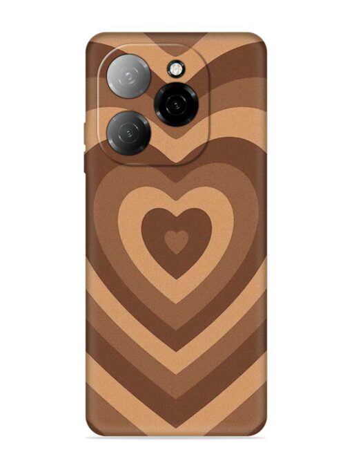 Brown Heart Embossed Soft Silicone Case for Tecno Spark 20 Pro (5G) Zapvi