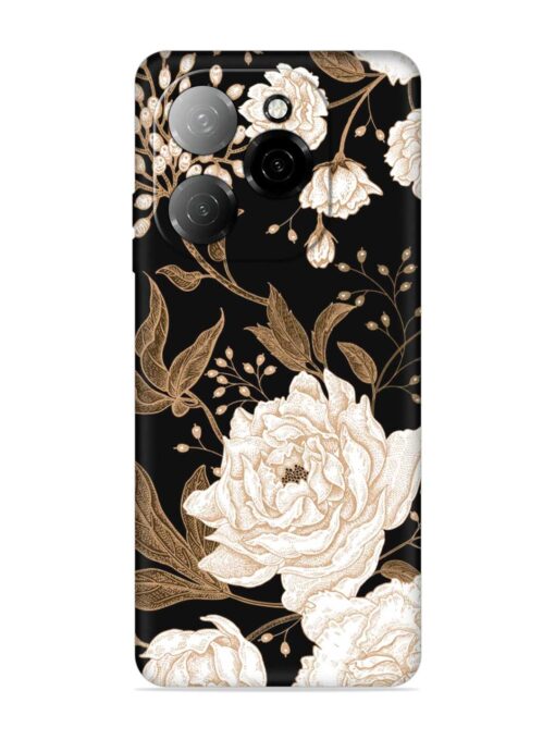 Peonies Roses Floral Embossed Soft Silicone Case for Tecno Spark 20 Pro (5G) Zapvi