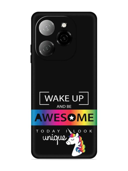 Inspirational Quote Unicorn Embossed Soft Silicone Case for Tecno Spark 20 Pro (5G) Zapvi