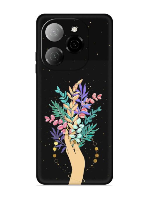 Flower On Hand Embossed Soft Silicone Case for Tecno Spark 20 Pro (5G) Zapvi