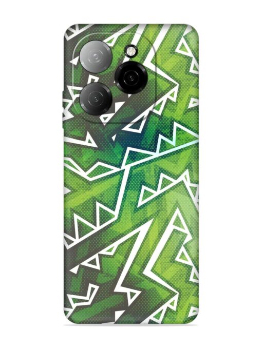 Green Graffiti Seamless Embossed Soft Silicone Case for Tecno Spark 20 Pro (5G) Zapvi