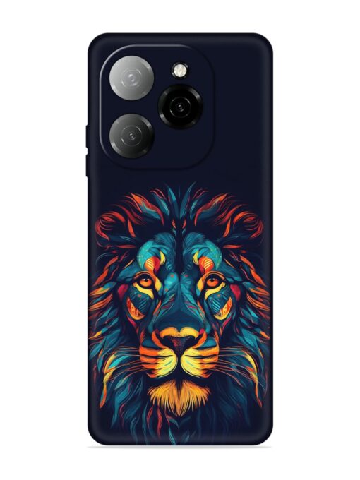 Colorful Lion Embossed Soft Silicone Case for Tecno Spark 20 Pro (5G) Zapvi