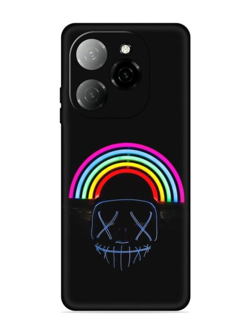 Mask Rainbow Embossed Soft Silicone Case for Tecno Spark 20 Pro (5G) Zapvi