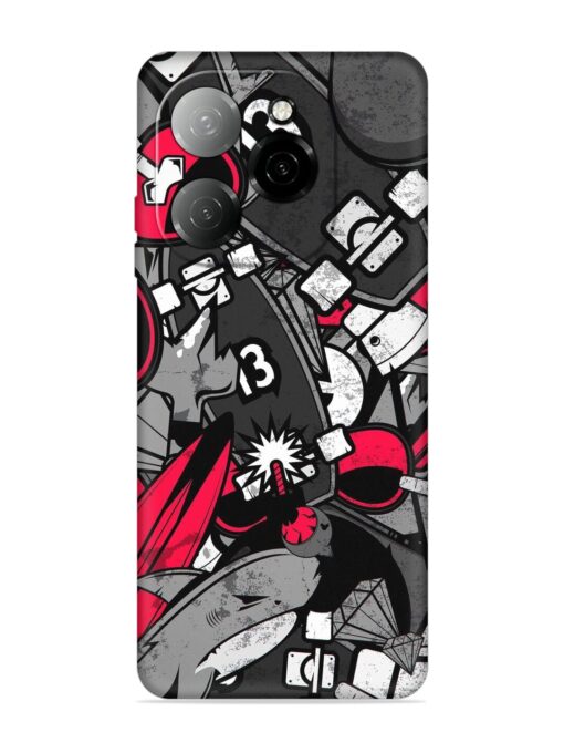 Fictional Doodle Embossed Soft Silicone Case for Tecno Spark 20 Pro (5G)