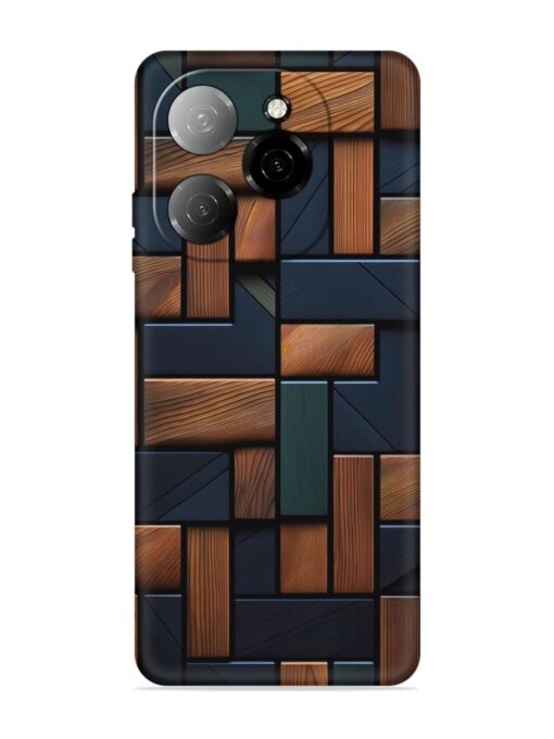 Wooden Background Cubes Embossed Soft Silicone Case for Tecno Spark 20 Pro (5G) Zapvi