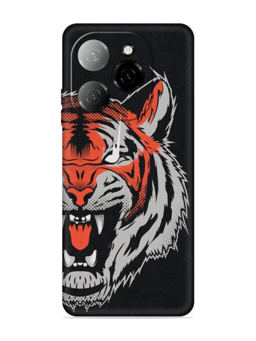 Tiger Aggression Embossed Soft Silicone Case for Tecno Spark 20 Pro (5G)