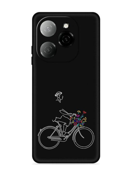 Minimalist Cycle Art Embossed Soft Silicone Case for Tecno Spark 20 Pro (5G) Zapvi