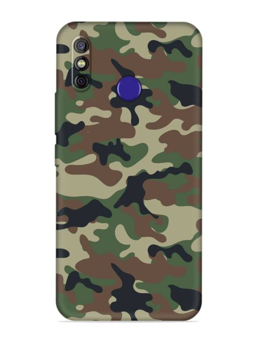 Army Military Camouflage Dark Green Embossed Soft Silicone Case for Tecno Spark 4 Zapvi