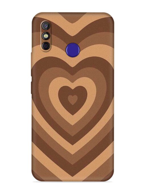 Brown Heart Embossed Soft Silicone Case for Tecno Spark 4