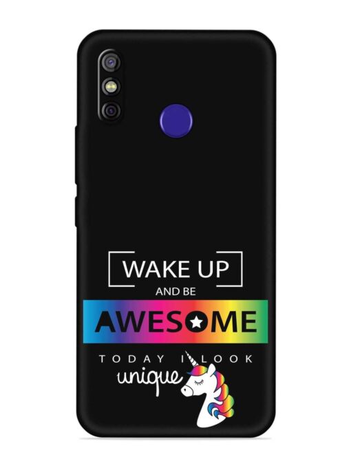 Inspirational Quote Unicorn Embossed Soft Silicone Case for Tecno Spark 4