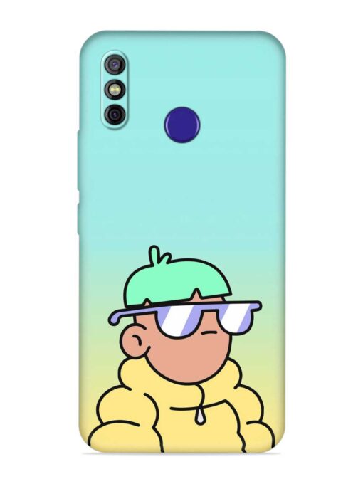 Doodles Cool Character Embossed Soft Silicone Case for Tecno Spark 4