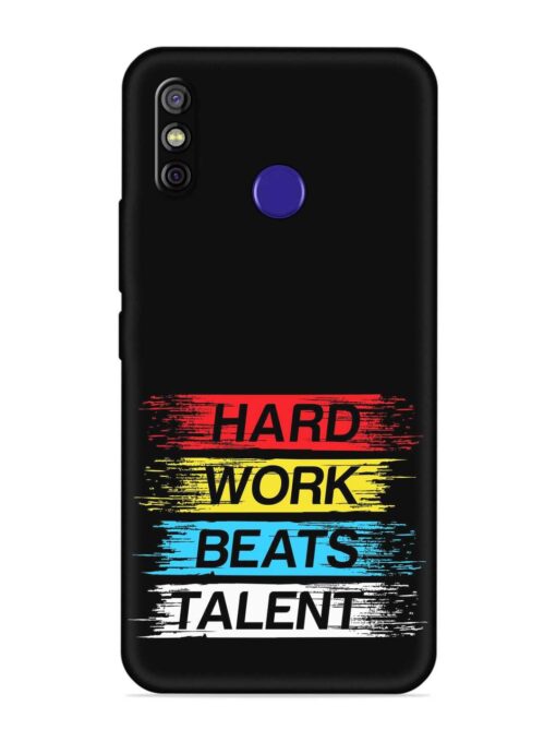 Hard Work Beats Embossed Soft Silicone Case for Tecno Spark 4