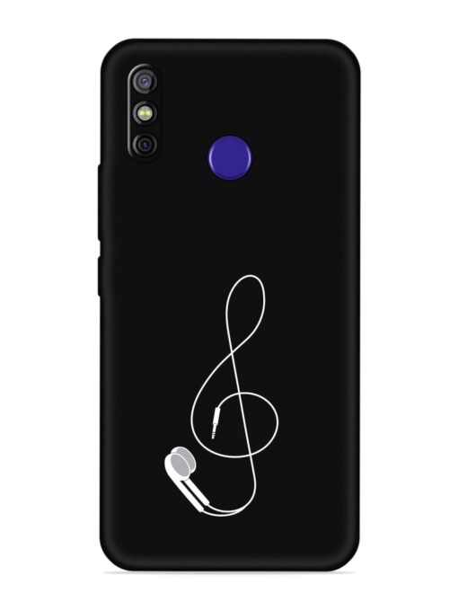 Music Earphone Vector Embossed Soft Silicone Case for Tecno Spark 4