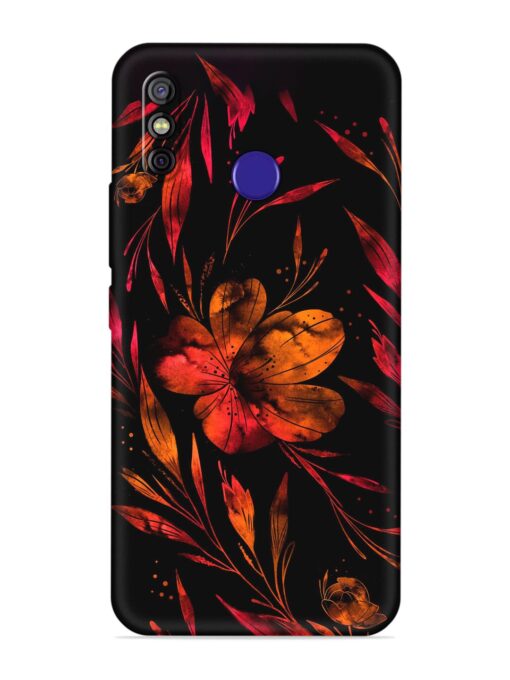 Red Flower Painting Embossed Soft Silicone Case for Tecno Spark 4