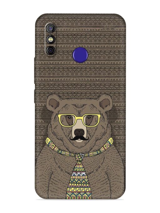 Grizzly Bear Embossed Soft Silicone Case for Tecno Spark 4