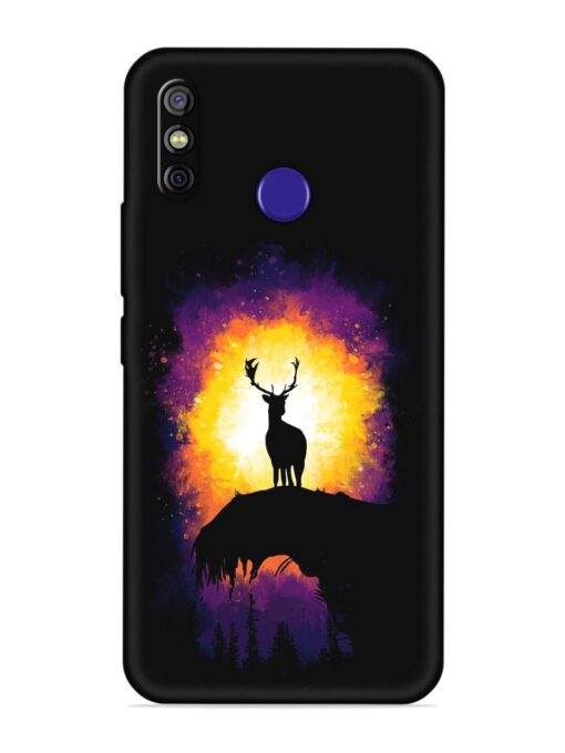 Elk Animal Art Embossed Soft Silicone Case for Tecno Spark 4