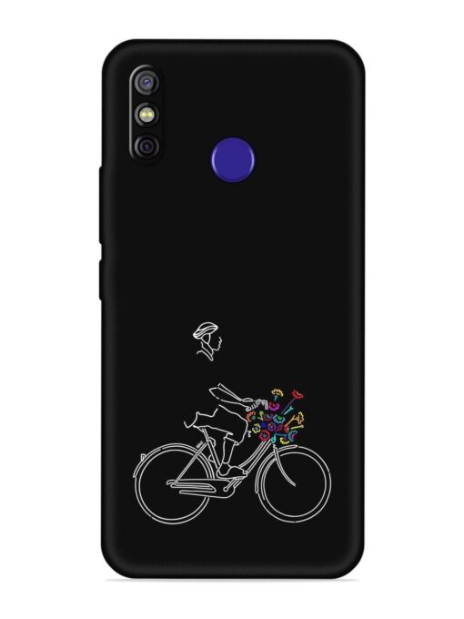 Minimalist Cycle Art Embossed Soft Silicone Case for Tecno Spark 4