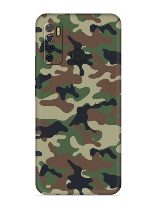 Army Military Camouflage Dark Green Embossed Soft Silicone Case for Tecno Spark 5 Zapvi