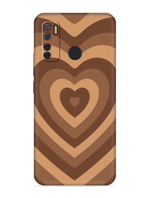 Brown Heart Embossed Soft Silicone Case for Tecno Spark 5