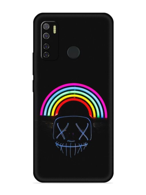 Mask Rainbow Embossed Soft Silicone Case for Tecno Spark 5 Zapvi