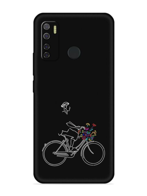 Minimalist Cycle Art Embossed Soft Silicone Case for Tecno Spark 5