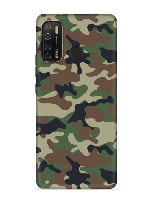 Army Military Camouflage Dark Green Embossed Soft Silicone Case for Tecno Spark 5 Pro Zapvi